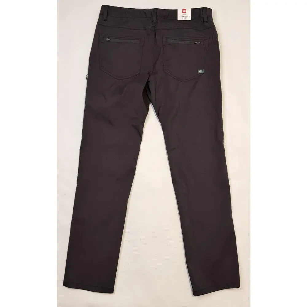 686 Pants Mens 32x32 Black Everywhere Eco Slim Fit Water Resistant Stretch Chino